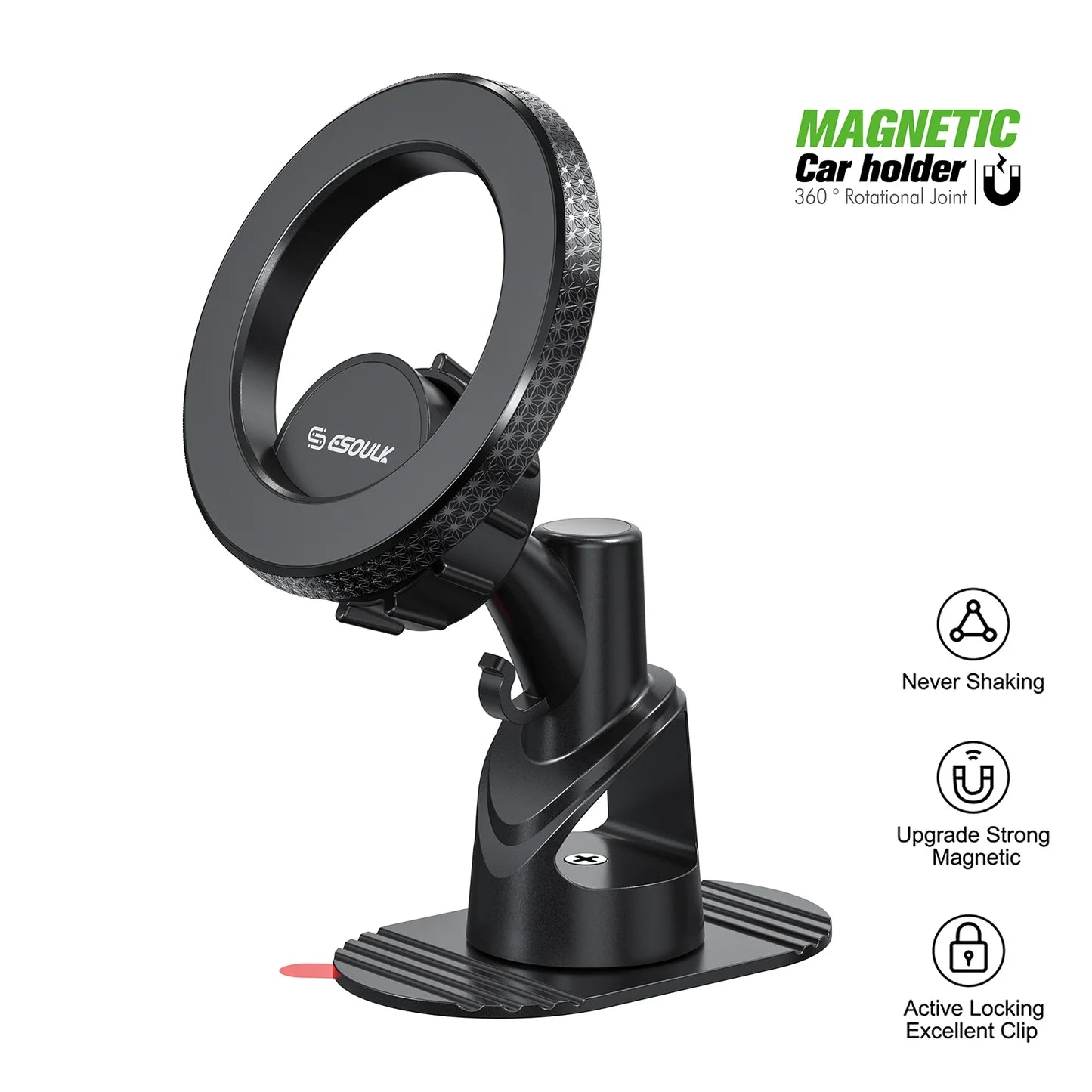 Magnetic Car Mount Phone Holder with 360å¡ Rotation SKU:HLD-EK3008BK